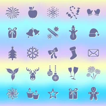 Christmas icons Illustrazione stock