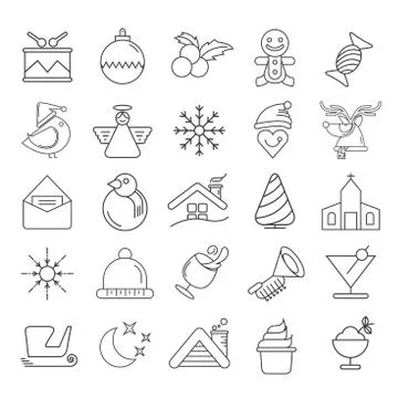 Christmas icons Stock Illustration