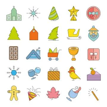 Christmas icons Stock Illustration