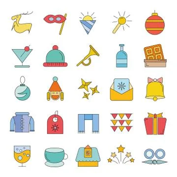 Christmas icons Stock Illustration
