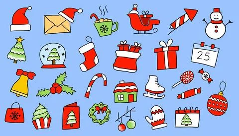 Christmas icons Stock Illustration