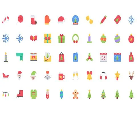 The christmas icons pack Stock Illustration