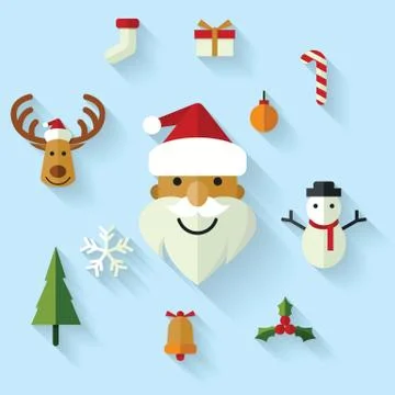 Christmas icons set Stock Illustration