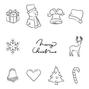 Christmas icons set. Stock Illustration