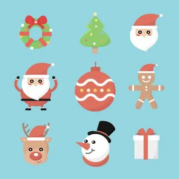 Christmas Icons set, vector Stock Illustration