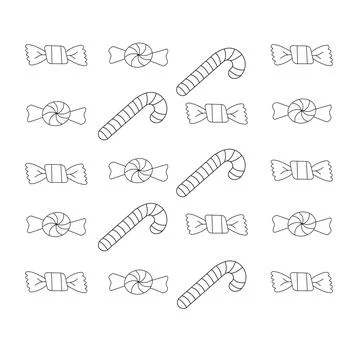 Christmas icons set. Vector illustrations. Illustrazione stock