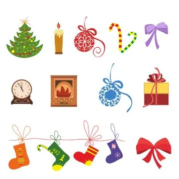 Christmas icons vector set Stock Illustration