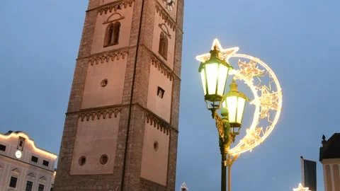 Christmas illumination in enns Stock Footage 145346800