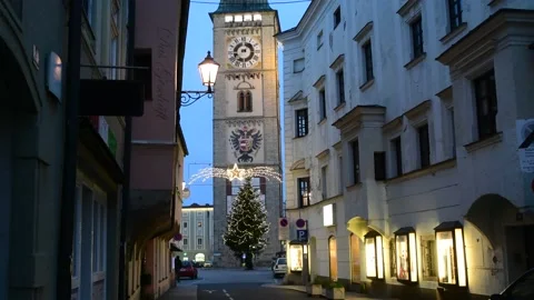 Christmas illumination in enns Stock Footage 145347344