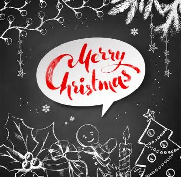 Christmas illustration of festive objects Stock Illustration