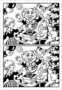 Christmas illustration - Find the ten differences Stock Illustration