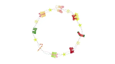 Christmas illustrations frame for title background Stock Footage 309309190