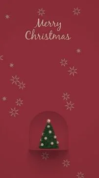 Christmas image on red background Ilustração Stock