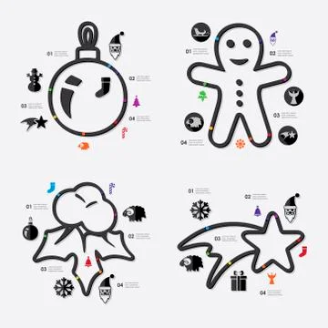 Christmas infographic Illustrazione stock