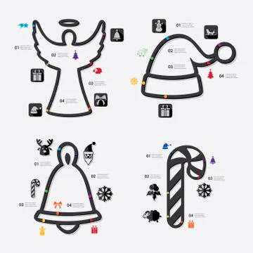 Christmas infographic Illustrazione stock