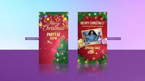 Christmas Instagram Stories After Effects stock