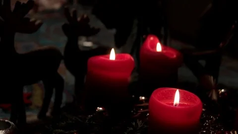 Christmas installation on the table Stock Footage 74476045