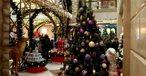 Christmas interior, Central Children's Store on Lubyanka Stock Footage 70298110