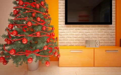 Christmas interior details Stock Illustration