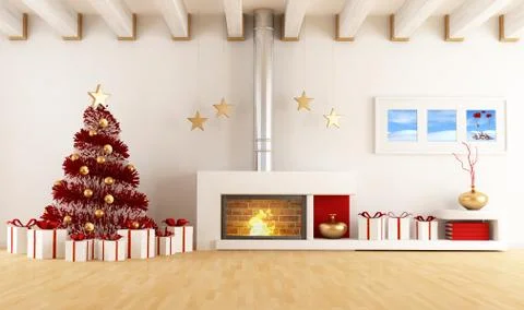 Christmas interior Stock Illustration