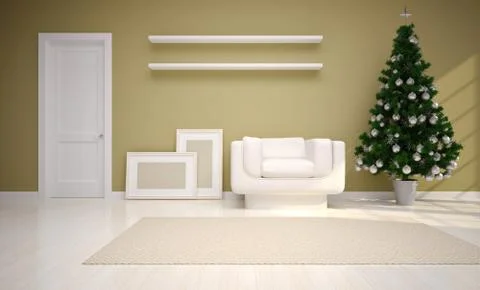 Christmas  interior Stock Illustration