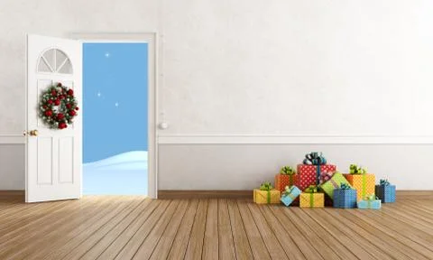 Christmas interior Stock Illustration