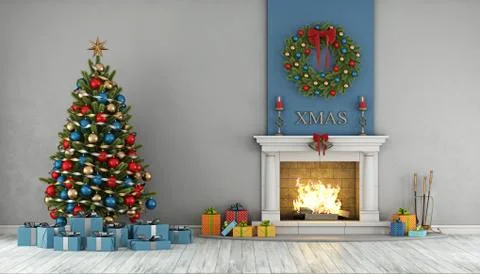 Christmas interior Illustrazione stock