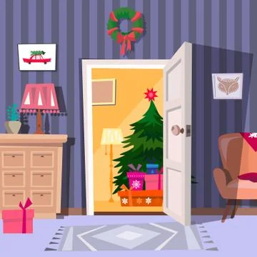 Christmas interior Stock Illustration