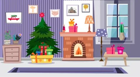 Christmas interior Stock Illustration