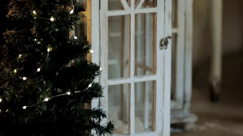 Christmas interior in a restaurant. Stock Footage 88797645