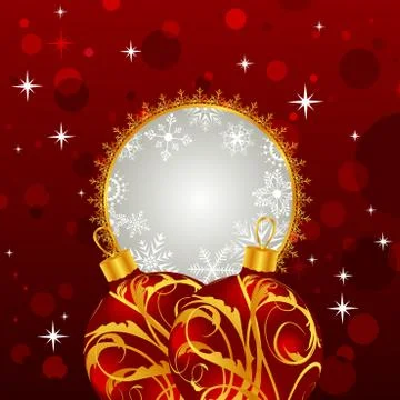 Christmas invitation with balls Stock Illustration