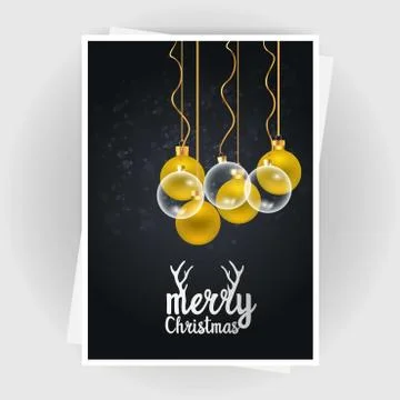 Christmas invitation card with creative design and dark background vector Illustrazione stock