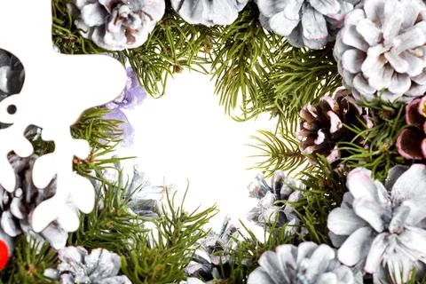 Christmas invitation frame with empty copy space place for New year text. Stock Photos