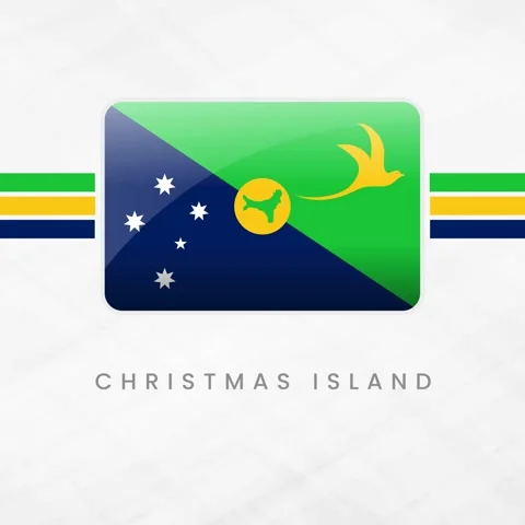 Christmas Island Flag Button: 3D Glossy Australian Territory Symbol with Go.. Stock Footage 330951187