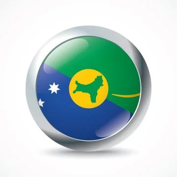 Christmas Island flag button Stock Illustration