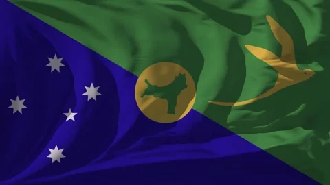 Christmas Island Flag Loop Stock Footage 295747809