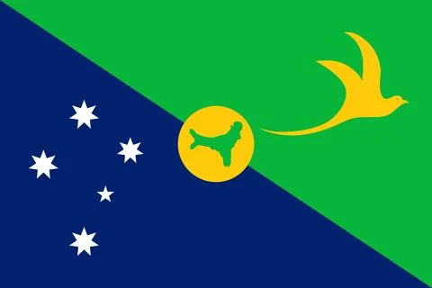 Christmas Island flag pattern background. Realistic national flag design. A.. Stock Illustration