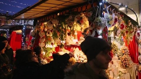 Christmas items displayed on a stand Stock Footage 95402416