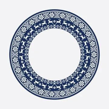 Christmas Jumper Pattern Circular Frame EPS Vector イラスト素材