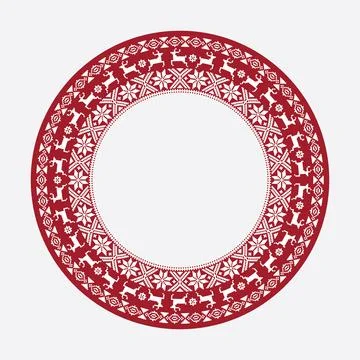Christmas Jumper Pattern Circular Frame EPS Vector イラスト素材