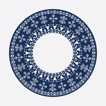 Christmas Jumper Pattern Circular Frame EPS Vector イラスト素材
