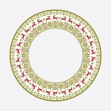 Christmas Jumper Pattern Circular Frame EPS Vector イラスト素材