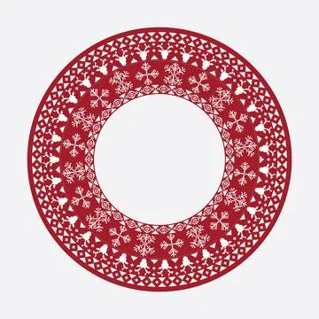 Christmas Jumper Pattern Circular Frame EPS Vector イラスト素材