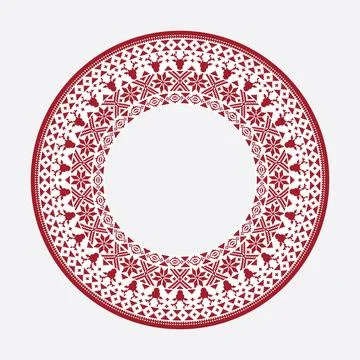 Christmas Jumper Pattern Circular Frame EPS Vector イラスト素材
