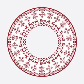 Christmas Jumper Pattern Circular Frame EPS Vector イラスト素材