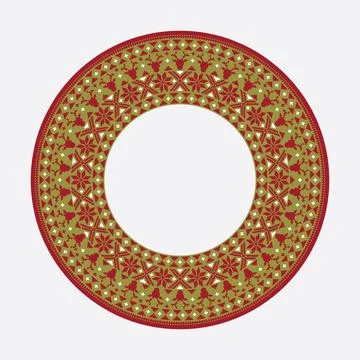 Christmas Jumper Pattern Circular Frame EPS Vector Stock Illustration