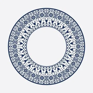 Christmas Jumper Pattern Circular Frame EPS Vector Stock Illustration