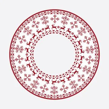 Christmas Jumper Pattern Circular Frame EPS Vector イラスト素材