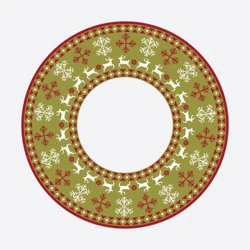 Christmas Jumper Pattern Circular Frame EPS Vector イラスト素材