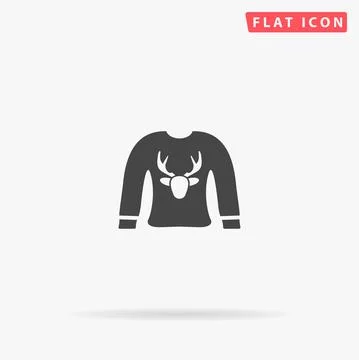 Christmas Jumper, Sweater flat vector icon Stock Illustration